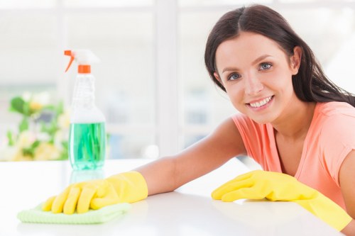 Carpet cleaning team with recycling-focused equipment in Earls Court