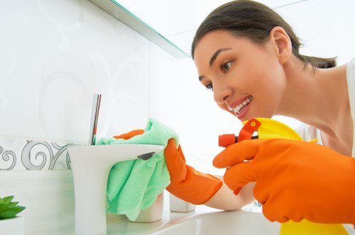 Carpet cleaning team preparing equipment for a domestic appointment